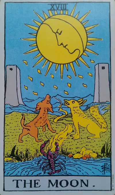 Upright Moon Tarot Card Meaning – Major Arcana XVIII