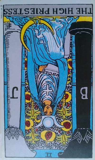 Inverted High Priestess Tarot Card Meaning (Reversed) – Major Arcana