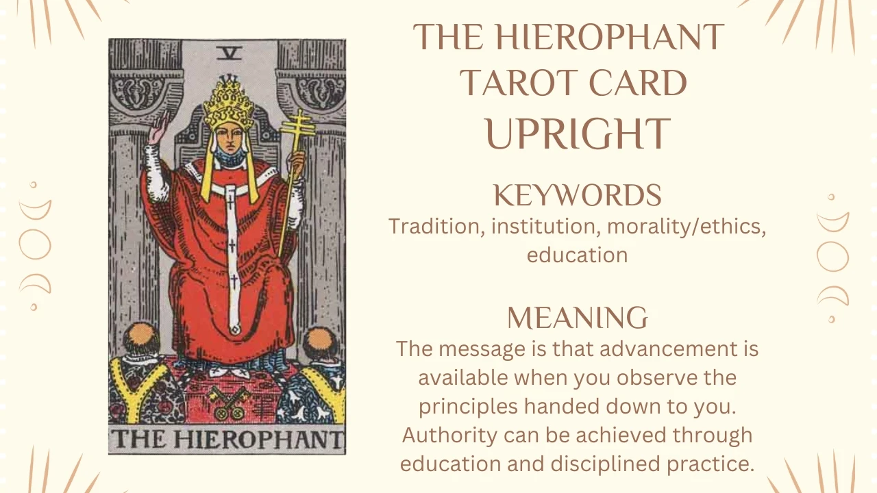 The Hierophant Tarot Card Upright