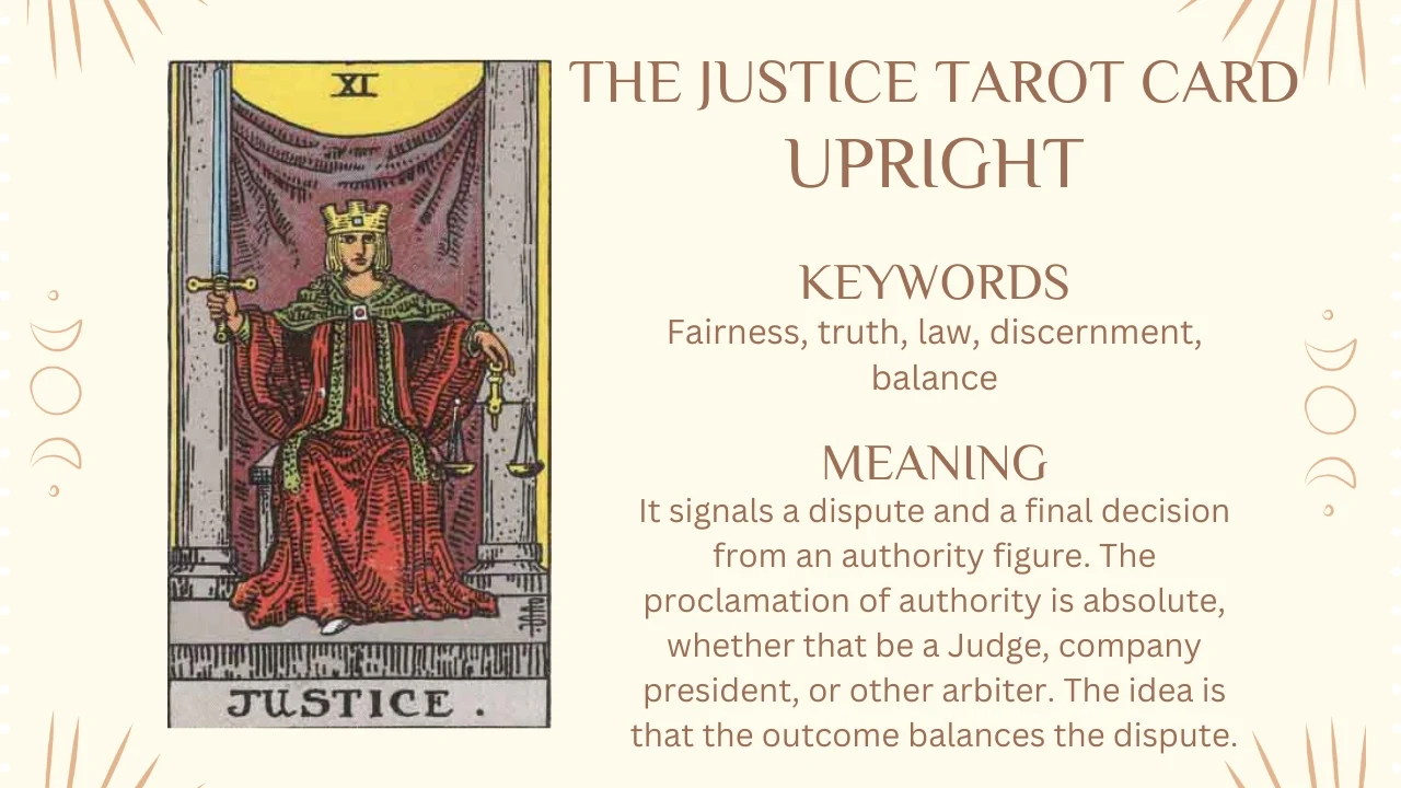 The Justice Tarot Card Upright