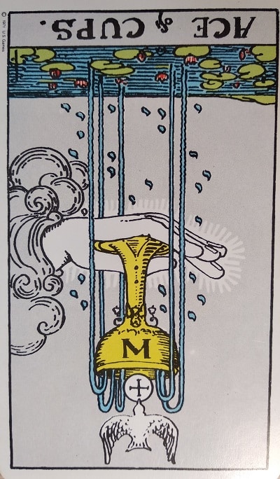 Reversed Ace of Cups Tarot Card Meaning – Minor Arcana