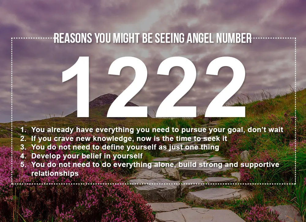 motive pentru care ați putea vedea numărul îngerului 1222