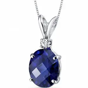 White Gold and Saphire Pendant