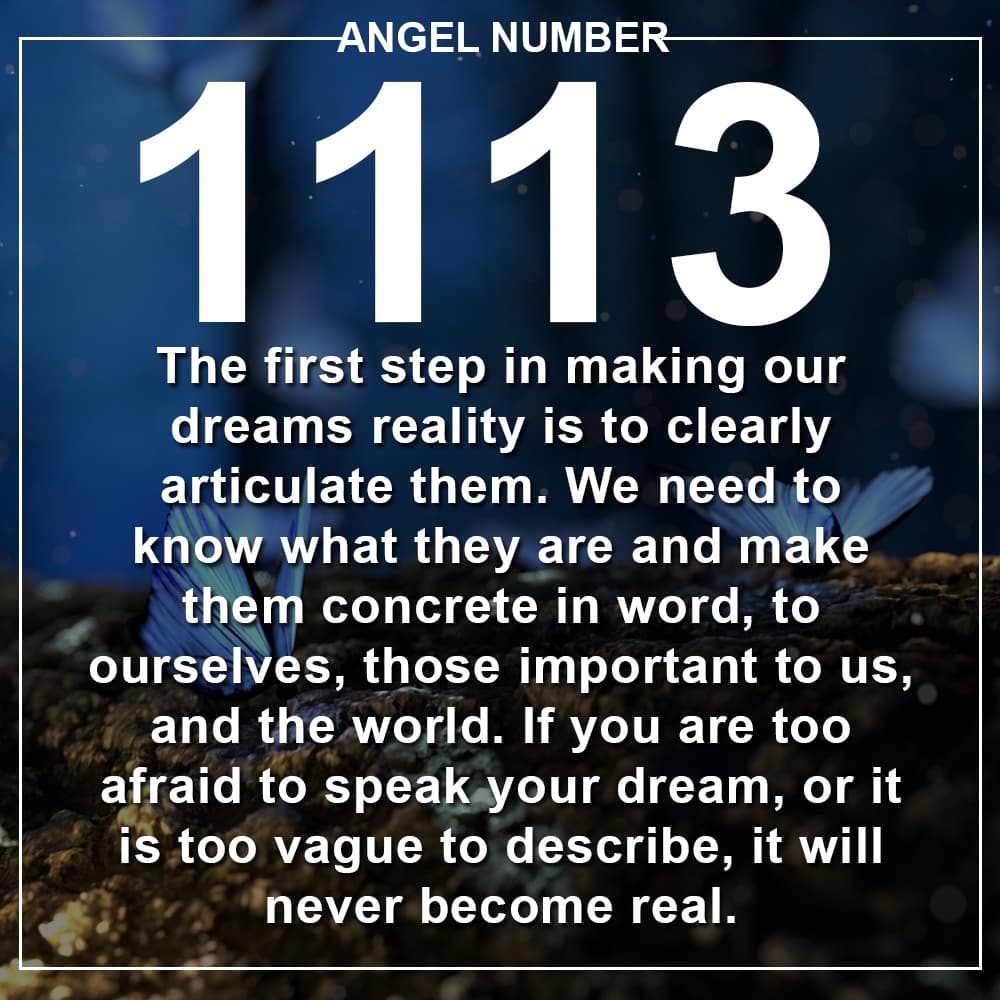 Angel Number 1113 Meanings