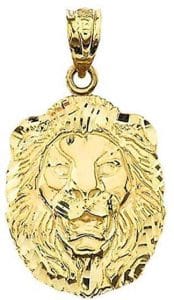 14 Karat Gold Statement Lion Pendant
