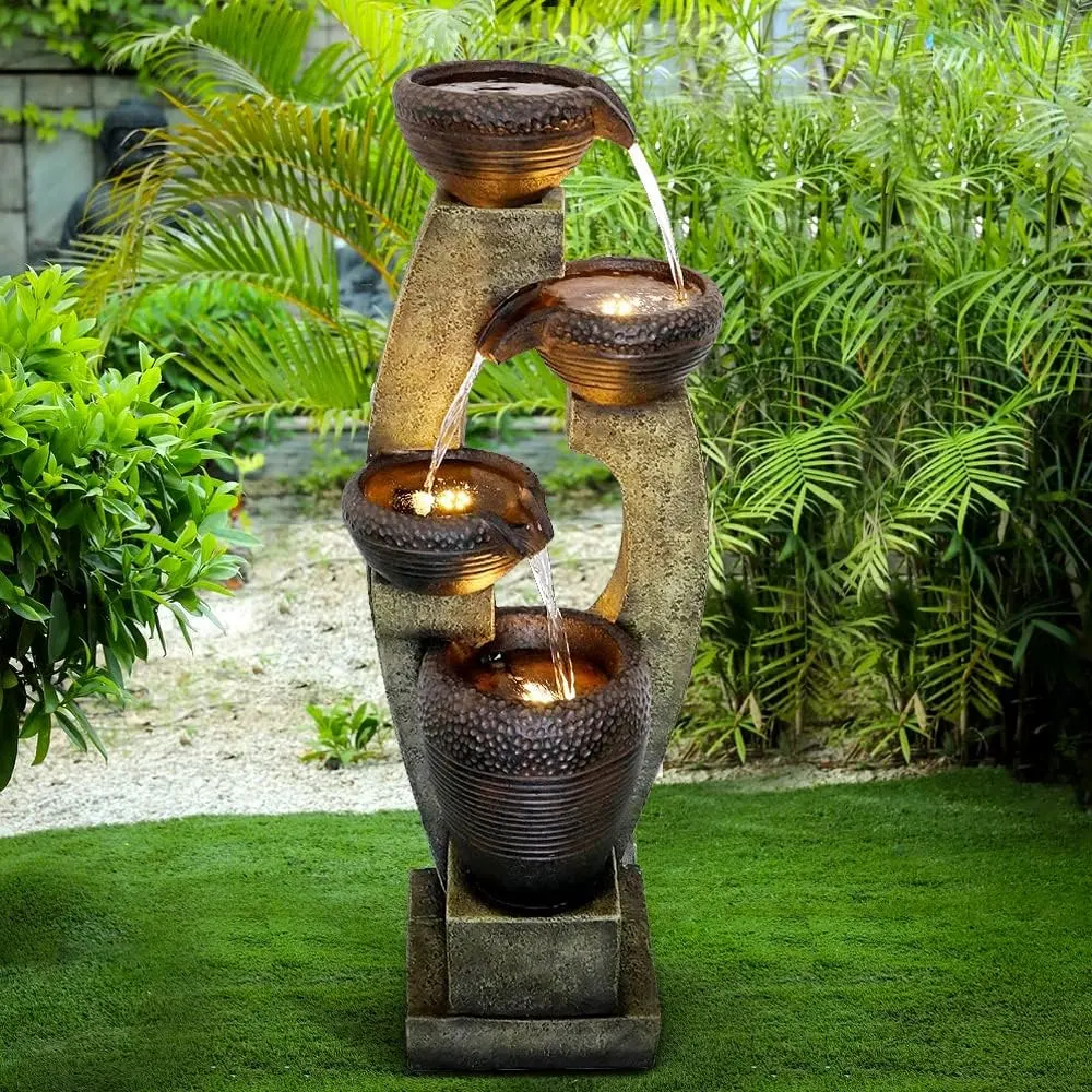 Naturefalls 40&rdquo; H Modern Outdoor Fountain