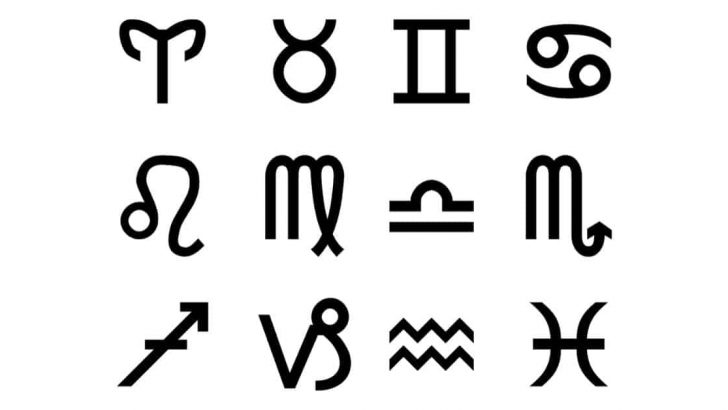 Zodiac text symbols