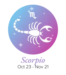 Scorpio Zodiac Sign Symbol with Dates