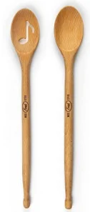 Wooden drumstick cooking spoons