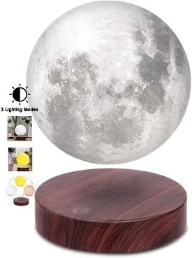 Levitating Moon Lamp, Floating and Spinning in Air Freely,Gifts For Aquarius Man
