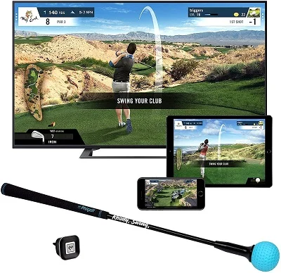 Phigolf Mobile and Home Smart Golf Game Simulator with Swing Stick