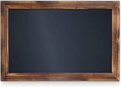 Rustic Torched Wood Magnetic Wall Chalkboard, Large Size