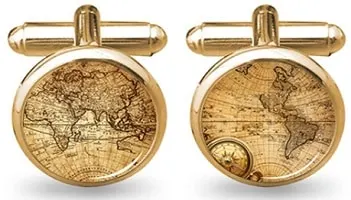 World Map cufflinks