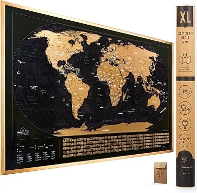 XL Scratch Off Map of The World with Flags