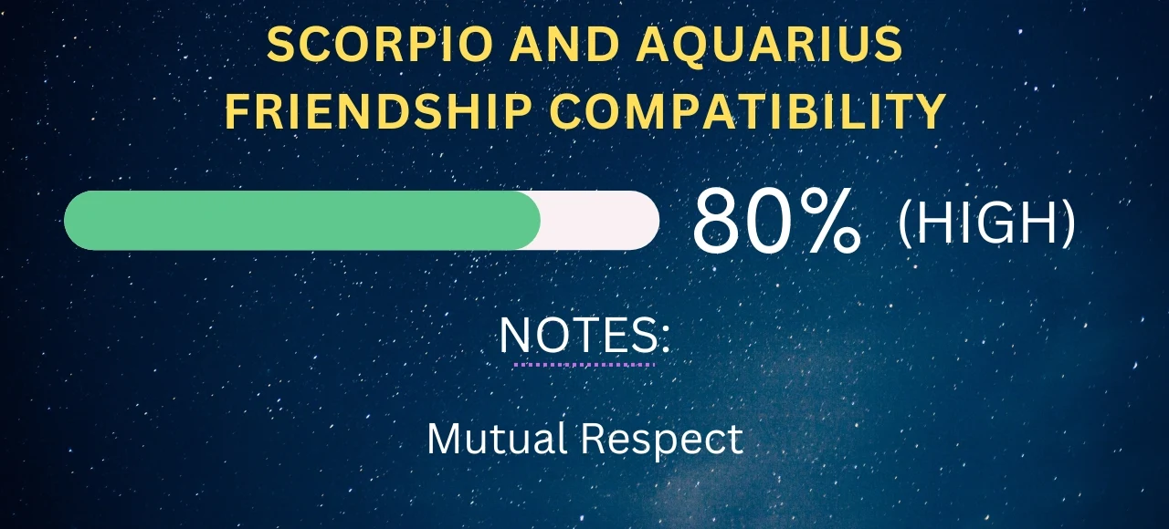 Scorpio and Aquarius Friendship Compatibility 80% (High)