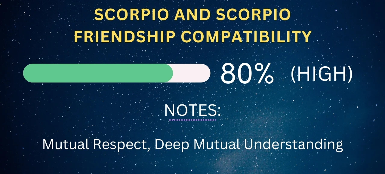 Scorpio and Scorpio Friendship Compatibility 80% (High)