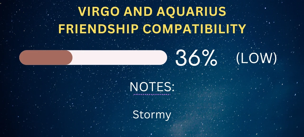 Virgo and Aquarius Friendship Compatibility 36% (Low)