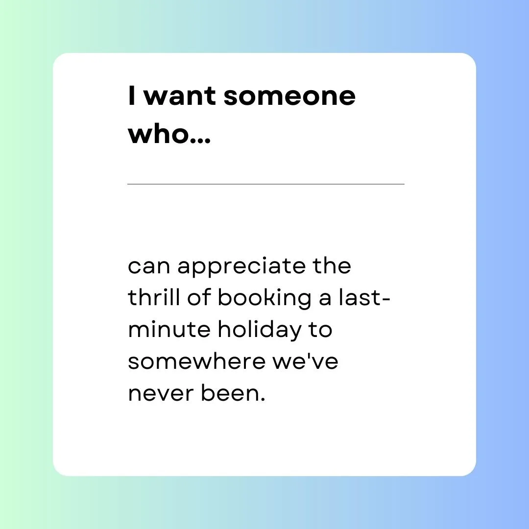 I want someone who... Hinge Prompt Answer Example